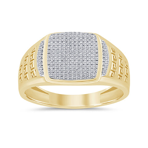 10K Yellow Gold 0.18 Cttw Diamond Mens Ring