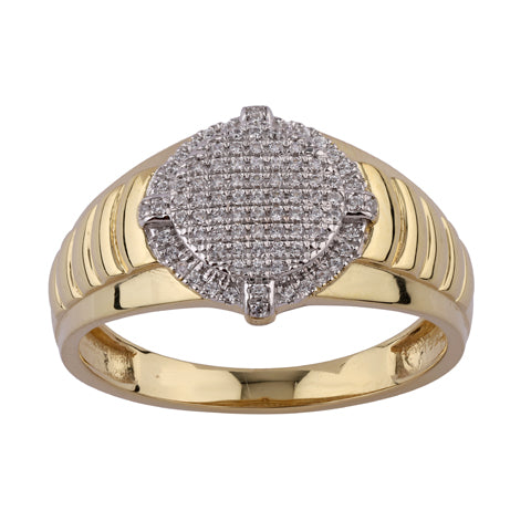 10K Yellow Gold 0.22 Cttw Diamond Mens Ring