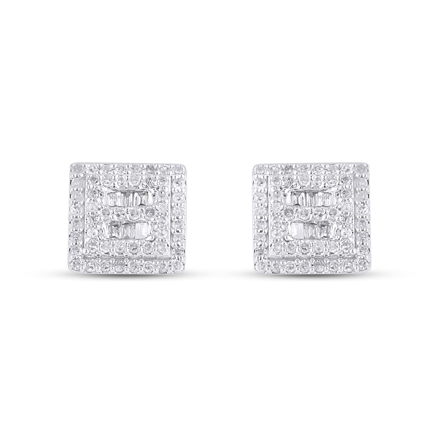 10K Two Tone Gold Two Tone Gold 0.25 Cttw Diamond Earring