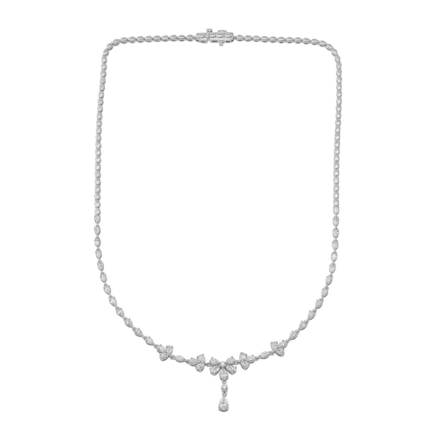 14K Yellow Or White Gold Diamond Necklace