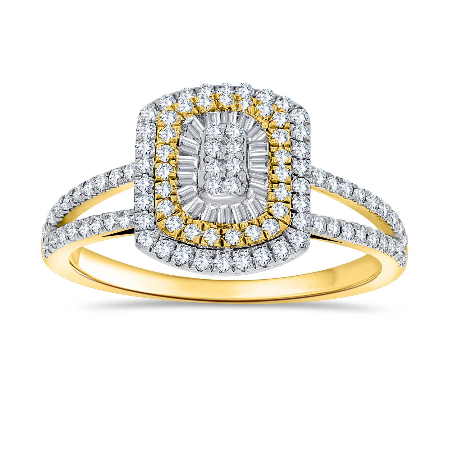14K Two Tone Gold 0.42 Cttw Diamond Ladies Ring
