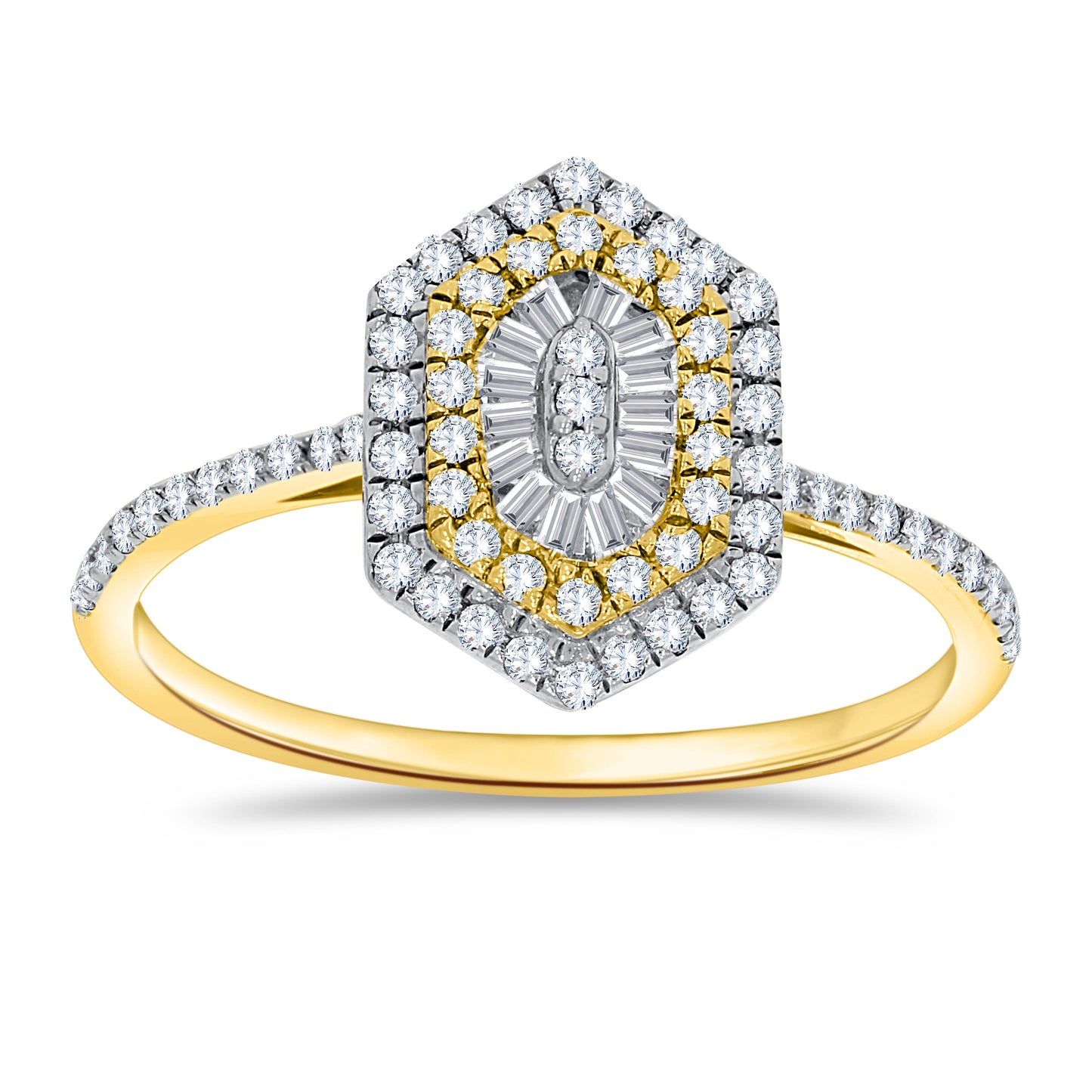 14K Two Tone Gold 0.31 Cttw Diamond Ladies Ring