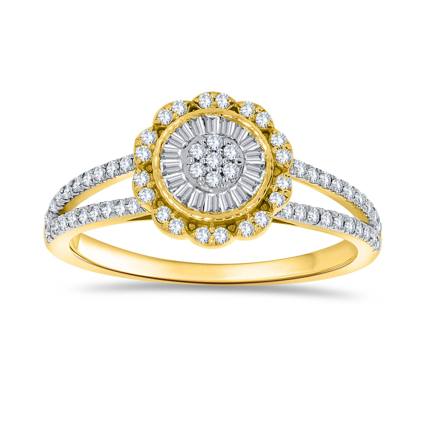 14K Two Tone Gold 0.34 Cttw Diamond Ladies Ring