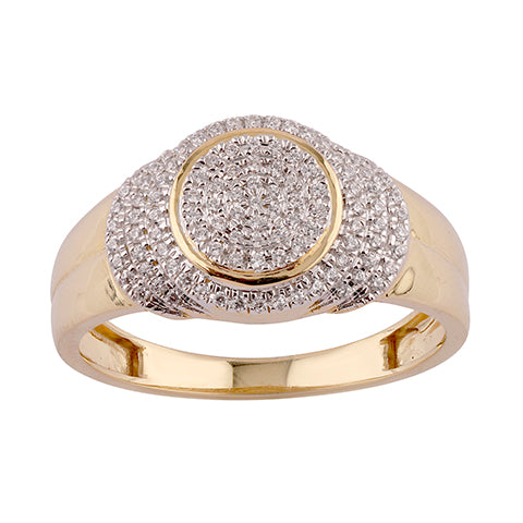 10K Yellow Gold 0.27 Cttw Diamond Mens Ring