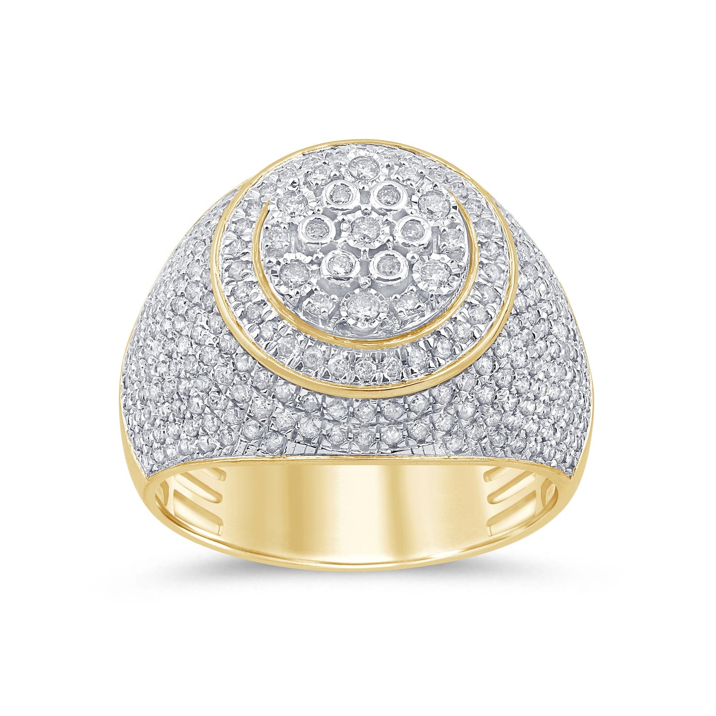 10K Yellow Gold 1.38 Cttw Diamond Mens Ring