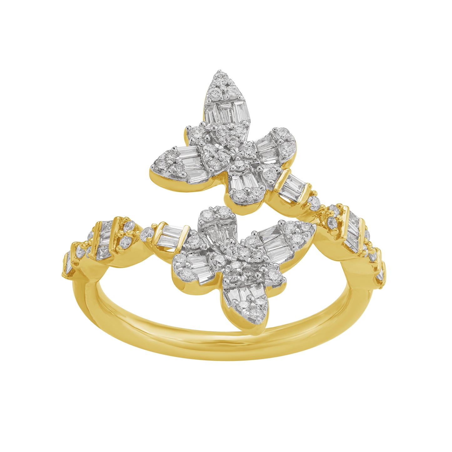 14K Yellow Gold 0.47 Cttw Diamond Ladies "Butterfly" Ring