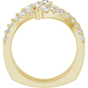 14K Yellow Gold Lab-Grown Diamond Round 2.8 Mm Lab-Grown Diamond Polished 1 Ctw Lab-Grown Diamond Ring Guard Size 7