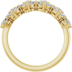 14K Yellow Gold Lab-Grown Diamond Round 1.7 Mm Lab-Grown Diamond Polished 3/4 Ctw Lab-Grown Diamond Anniversary Band Size 7