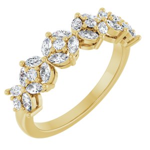 14K Yellow Gold Lab-Grown Diamond Round 1.7 Mm Lab-Grown Diamond Polished 3/4 Ctw Lab-Grown Diamond Anniversary Band Size 7