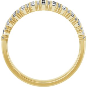 14K Yellow Gold Straight Baguette 2.4 X 1.2 Mm Polished 7/8 Ctw Lab-Grown Diamond Double Row Anniversary Band Size 7