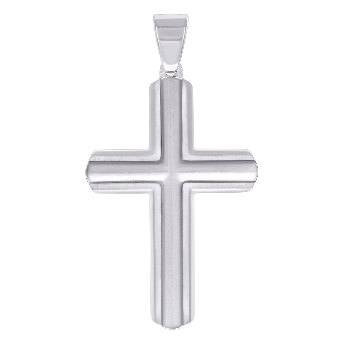 Stainless Steel Or Black-Tone Or Yellow-tone Mens Cross Religious Charm Pendant