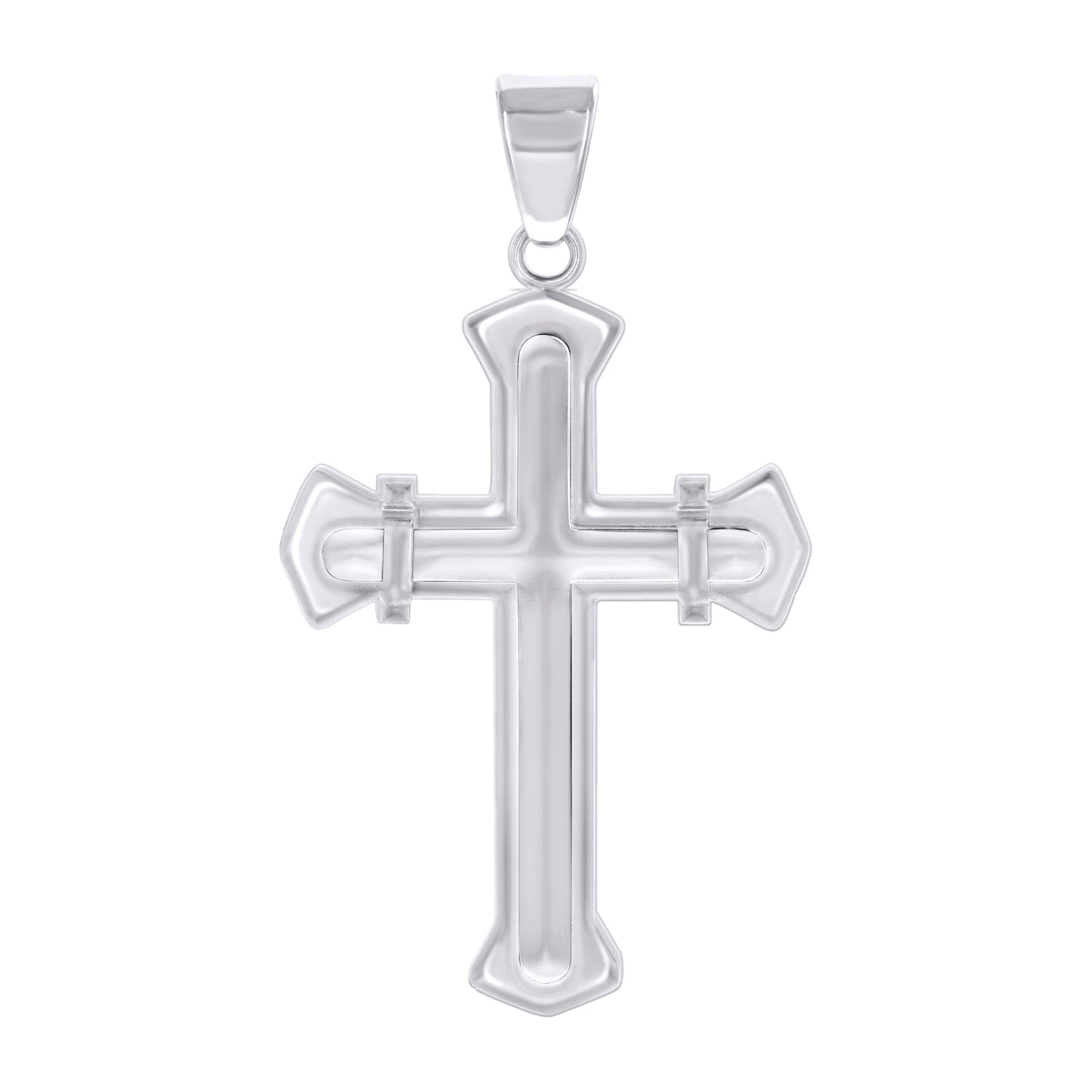 Stainless Steel Or Black-Tone Or Yellow-tone Mens Cross Religious Charm Pendant