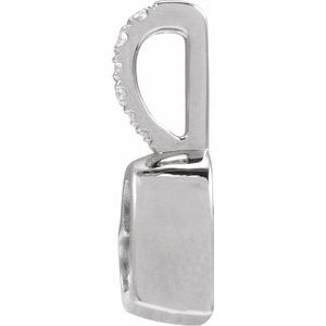 14K White Gold Round 1.3Mm G-H I1 .03 Ctw Natural Diamond Engravable Sideways Heart Pendant