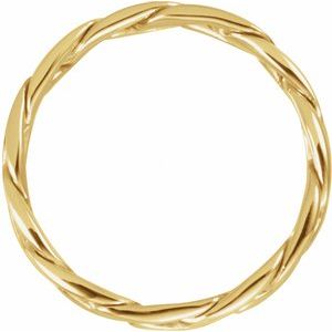 14K Yellow Gold 4.75 Mm Polished Hand-Woven Band Size 6.5