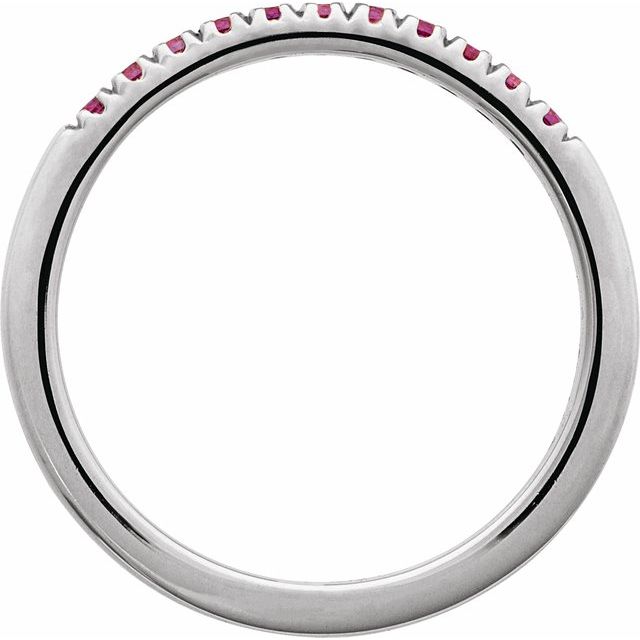 Sterling Silver Round 1.5 Mm Polished Natural Ruby Stackable Ring, Size 7