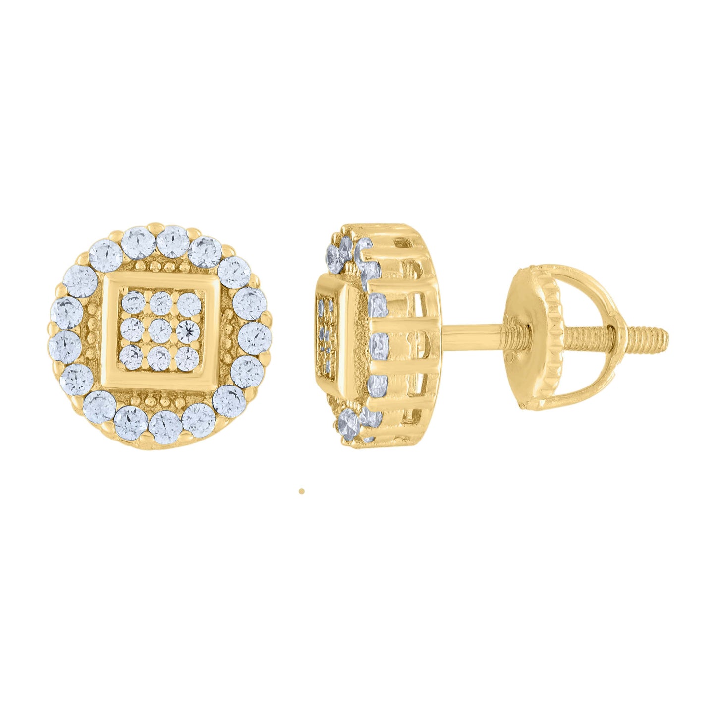 Sterling Silver Or Yellow-Tone Womens Moissanite 0.84Ct Stud Earrings