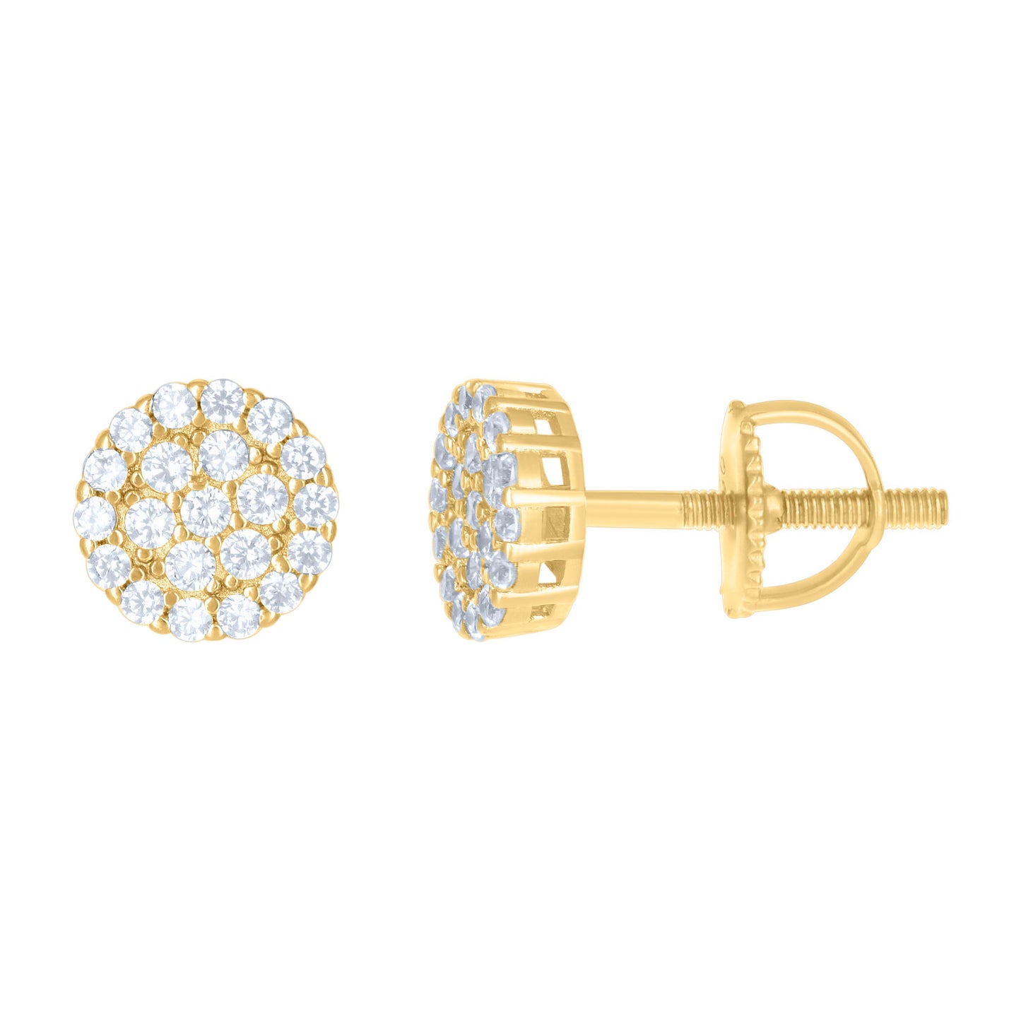 Sterling Silver Or Yellow-Tone Womens Moissanite 0.53Ct Stud Earrings