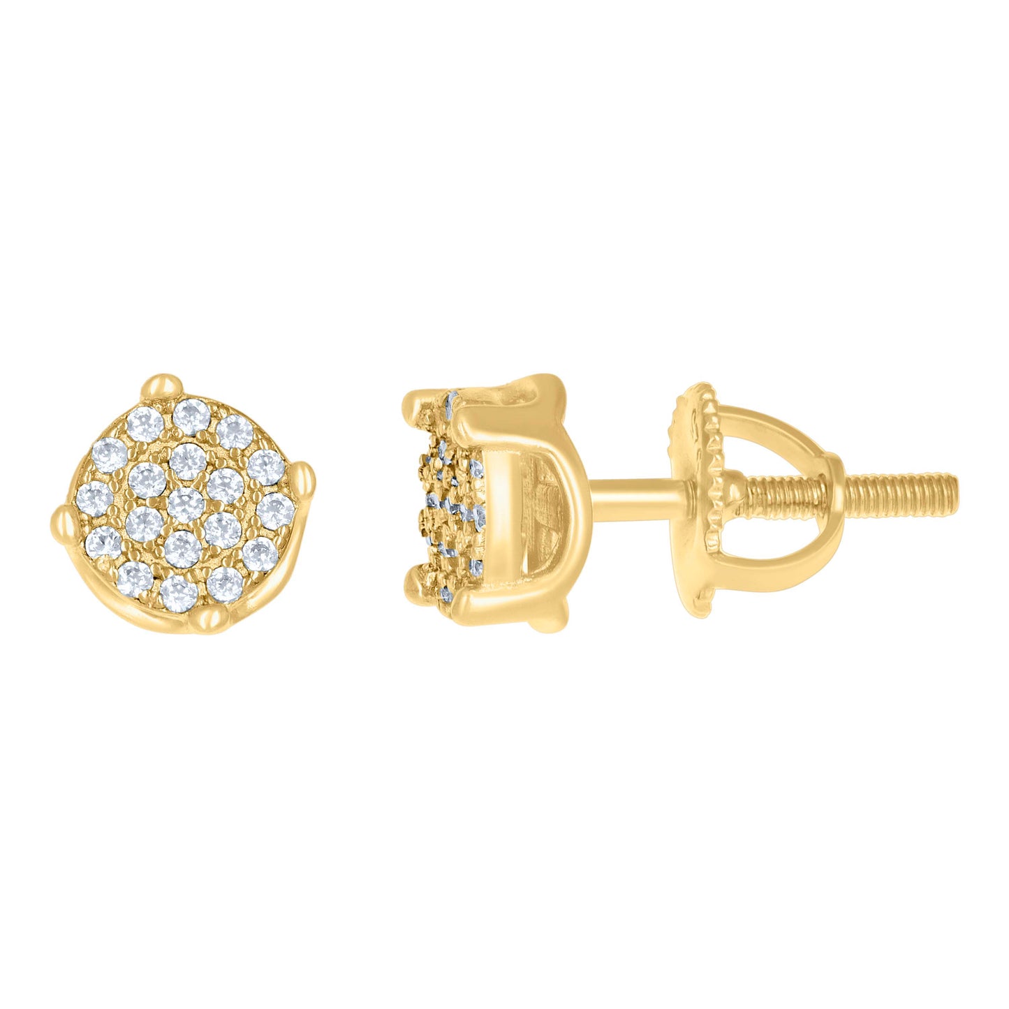 Sterling Silver Or Yellow-Tone Womens Moissanite 0.27Ct Stud Earrings
