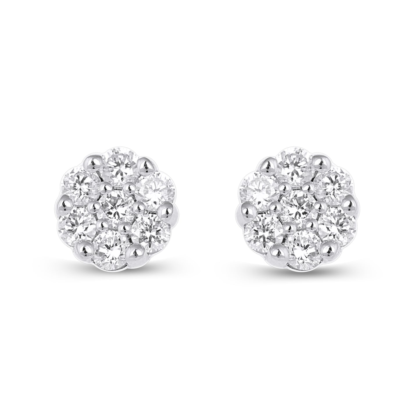 14K Yellow Or White Gold 0.31-0.32 Cttw Lab Grown Diamond Flower Earrings