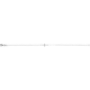 Sterling Silver 12.4 X 7 Mm 7 In Polished Sideways Cross Bracelet