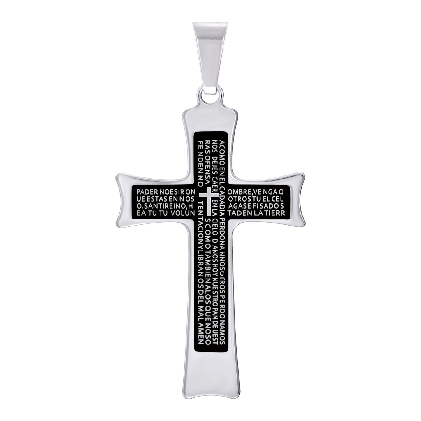 Stainless Steel Or Yellow Tone Or Black-tone Mens Cross Religious Charm Pendant