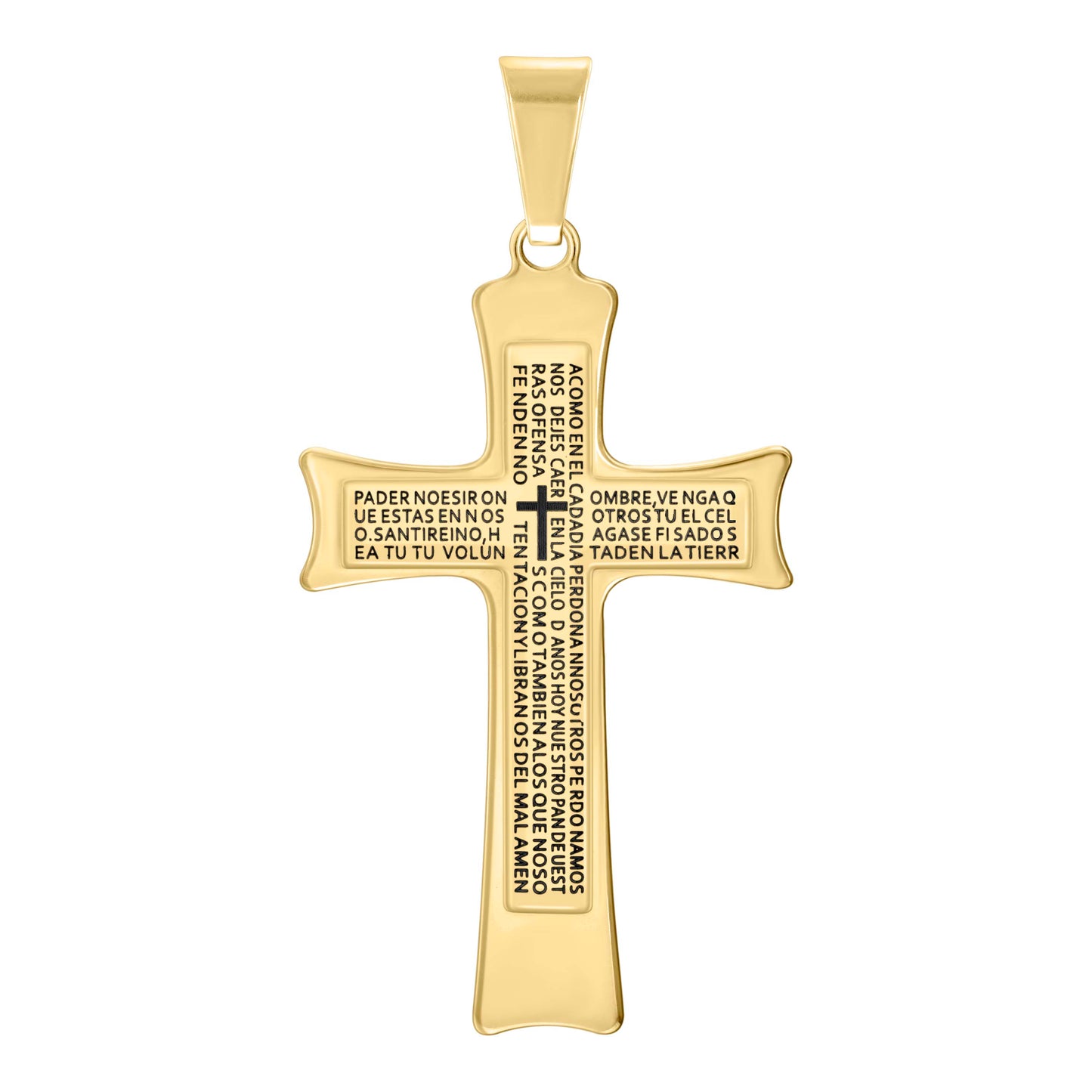 Stainless Steel Or Yellow Tone Or Black-tone Mens Cross Religious Charm Pendant