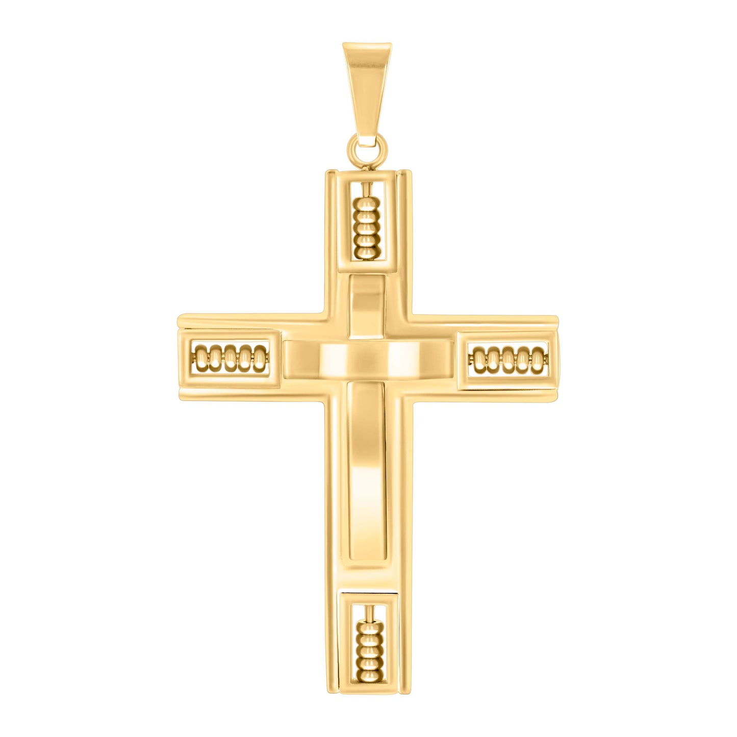 Stainless Steel Or Yellow Tone Or Black-tone Mens Cross Religious Charm Pendant