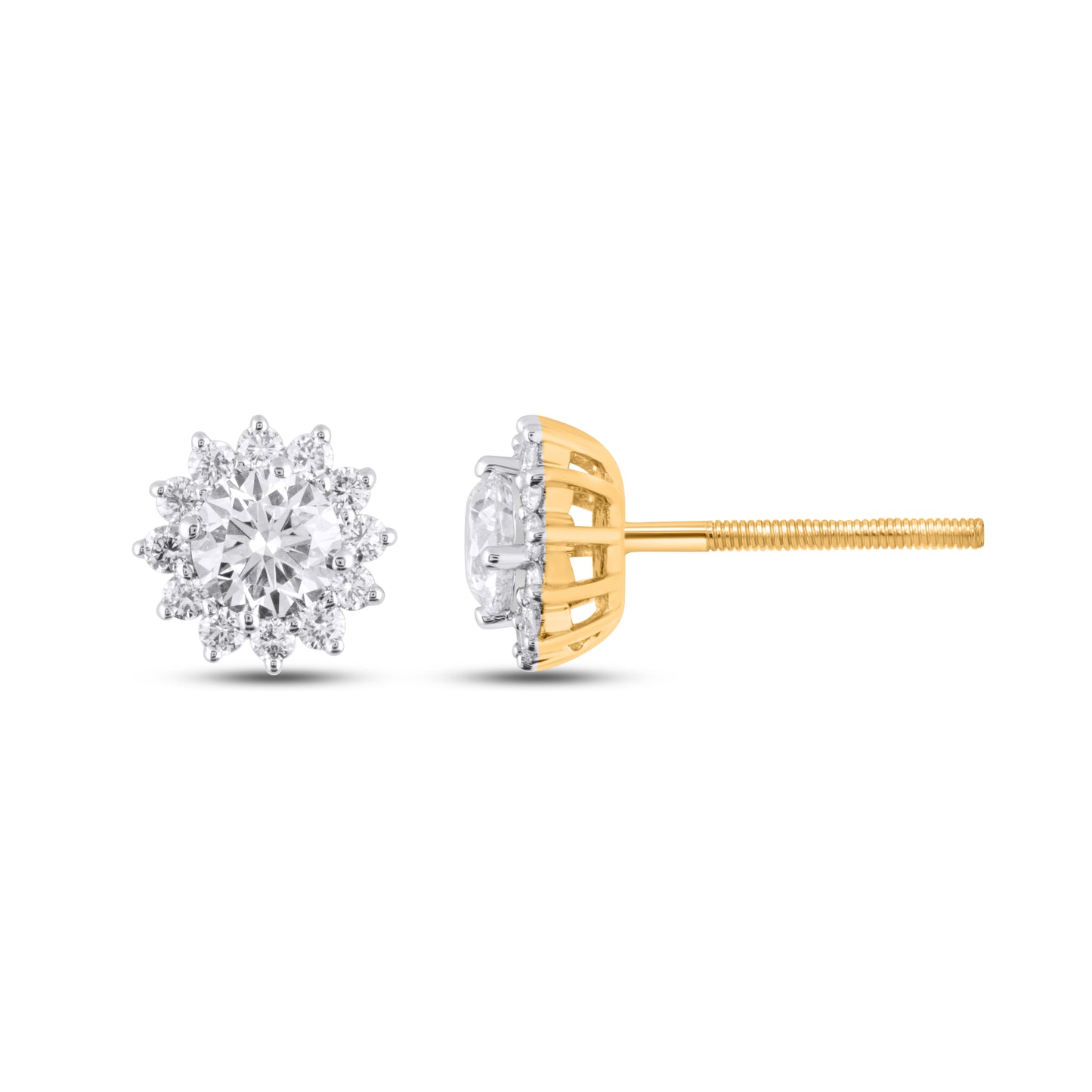 14K Yellow Gold 0.54-0.55 Cttw Lab Grown Diamond Earring
