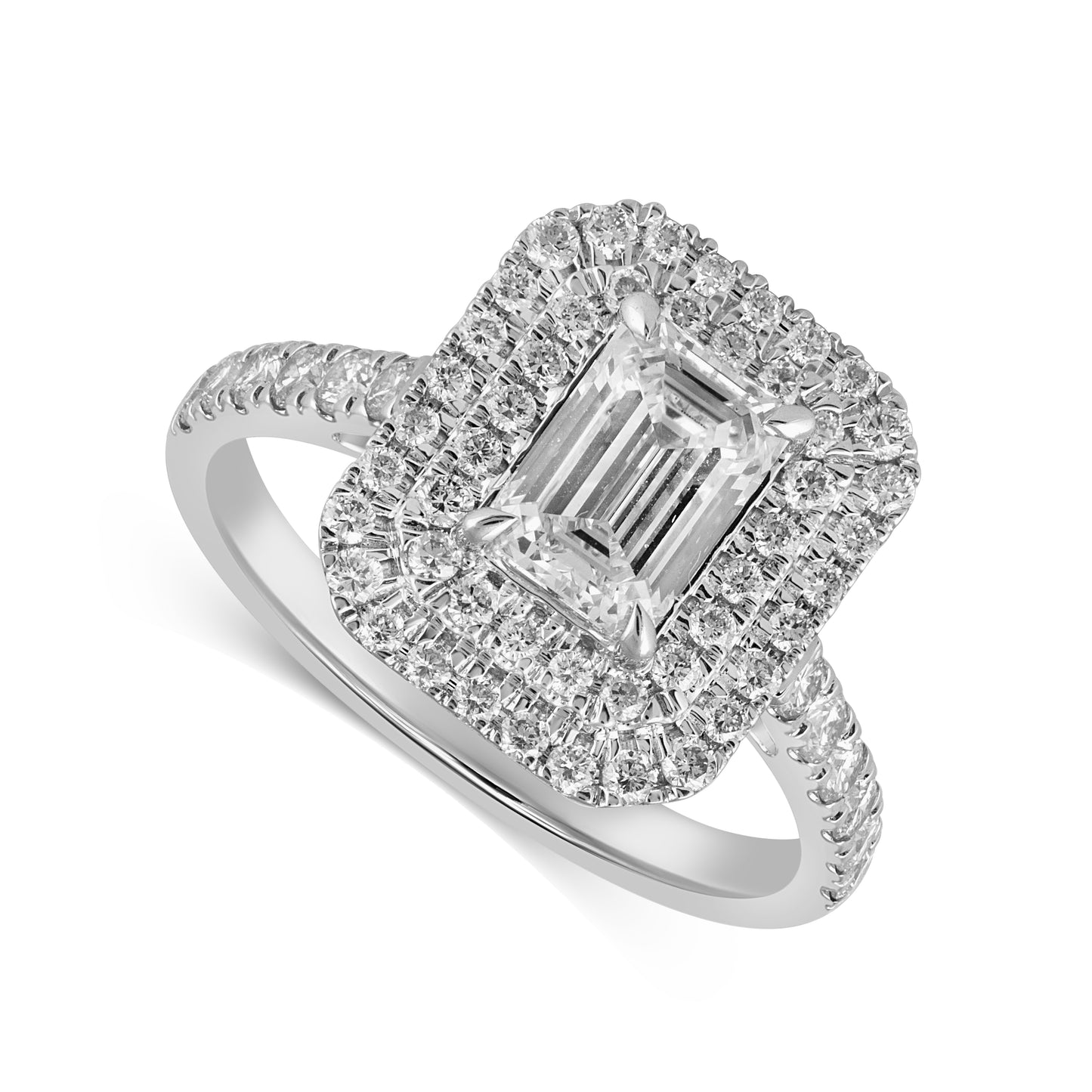 14K White Gold 1.75-2.07 Cttw Lab Grown Diamond Ladies Ring