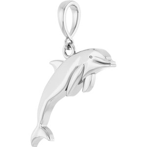 Sterling Silver 22 X 16.7 Mm Polished Dolphin Pendant