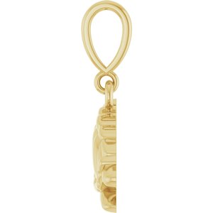 14K Yellow Gold 16.9 X 16.6 Mm Polished Sea Turtle Pendant
