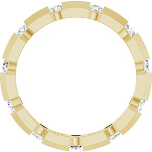 14K Yellow Gold Round 2.3 Mm G-H Si 1/2 Ctw Natural Diamond Eternity Band Size 7