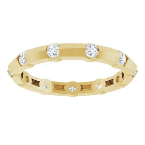 14K Yellow Gold Round 2.3 Mm G-H Si 1/2 Ctw Natural Diamond Eternity Band Size 7
