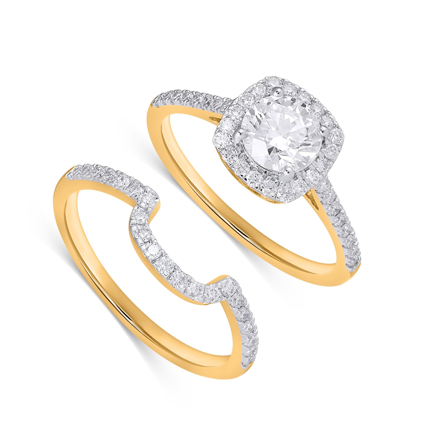 14K Yellow Gold 1.41-1.54 Cttw Lab Grown Diamond Ladies Ring