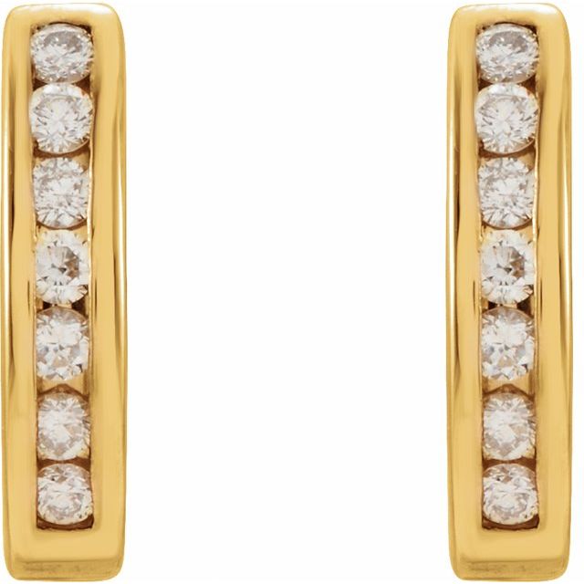 14K Yellow Gold 1.7 Mm Round Friction Back Polished 1/4 Ctw Natural Diamond Earrings