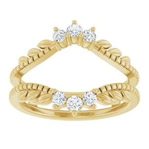 14K Yellow Gold Lab-Grown Diamond Round 2.4 Mm Lab-Grown Diamond Polished 1/3 Ctw Lab-Grown Diamond Ring Guard Size 7