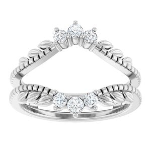 14K White Gold Lab-Grown Diamond Round 2.4 Mm Lab-Grown Diamond Polished 1/3 Ctw Lab-Grown Diamond Ring Guard Size 7