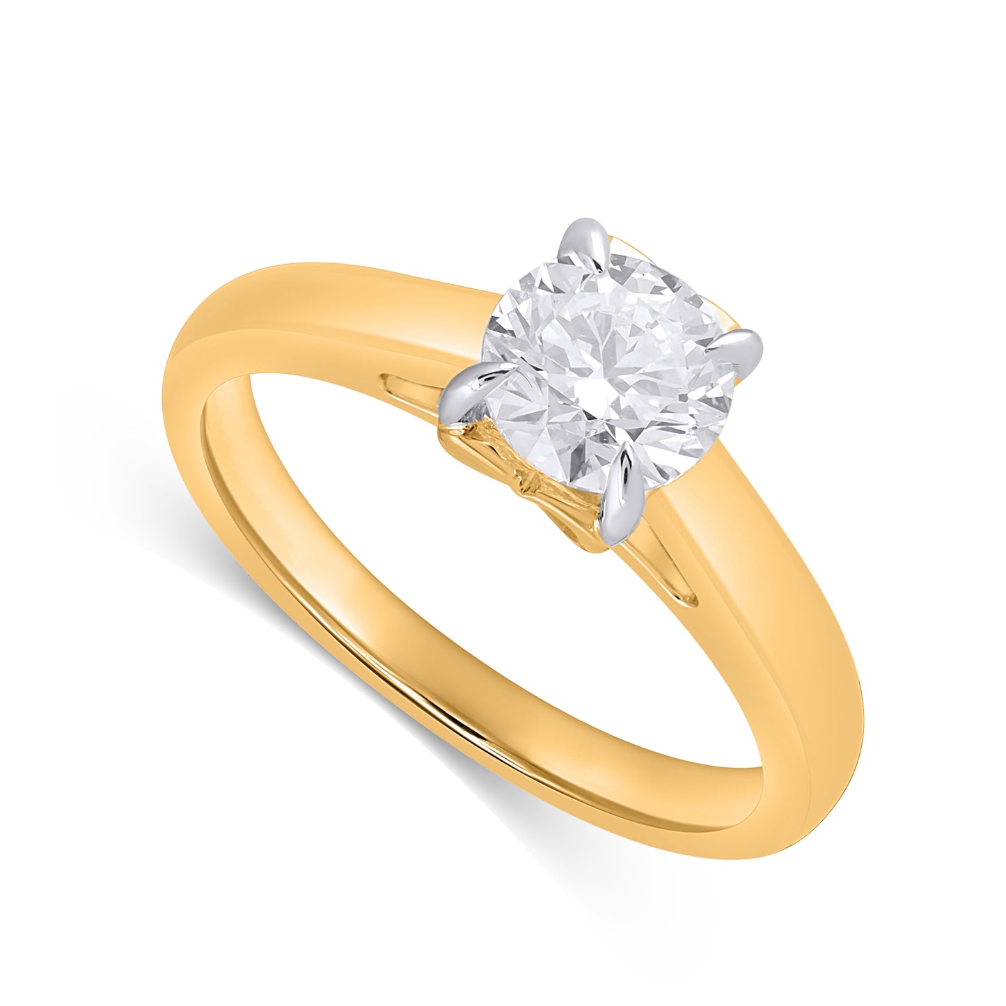 14K Yellow Gold 1.03-1.07 Cttw Lab Grown Diamond Ladies Ring