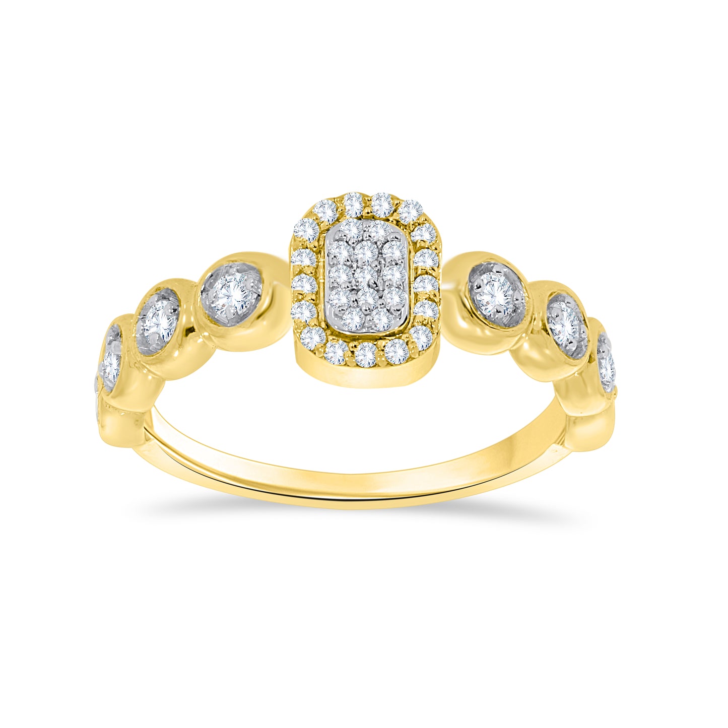 10K Two Tone Gold 0.35 Cttw Diamond Ladies Ring