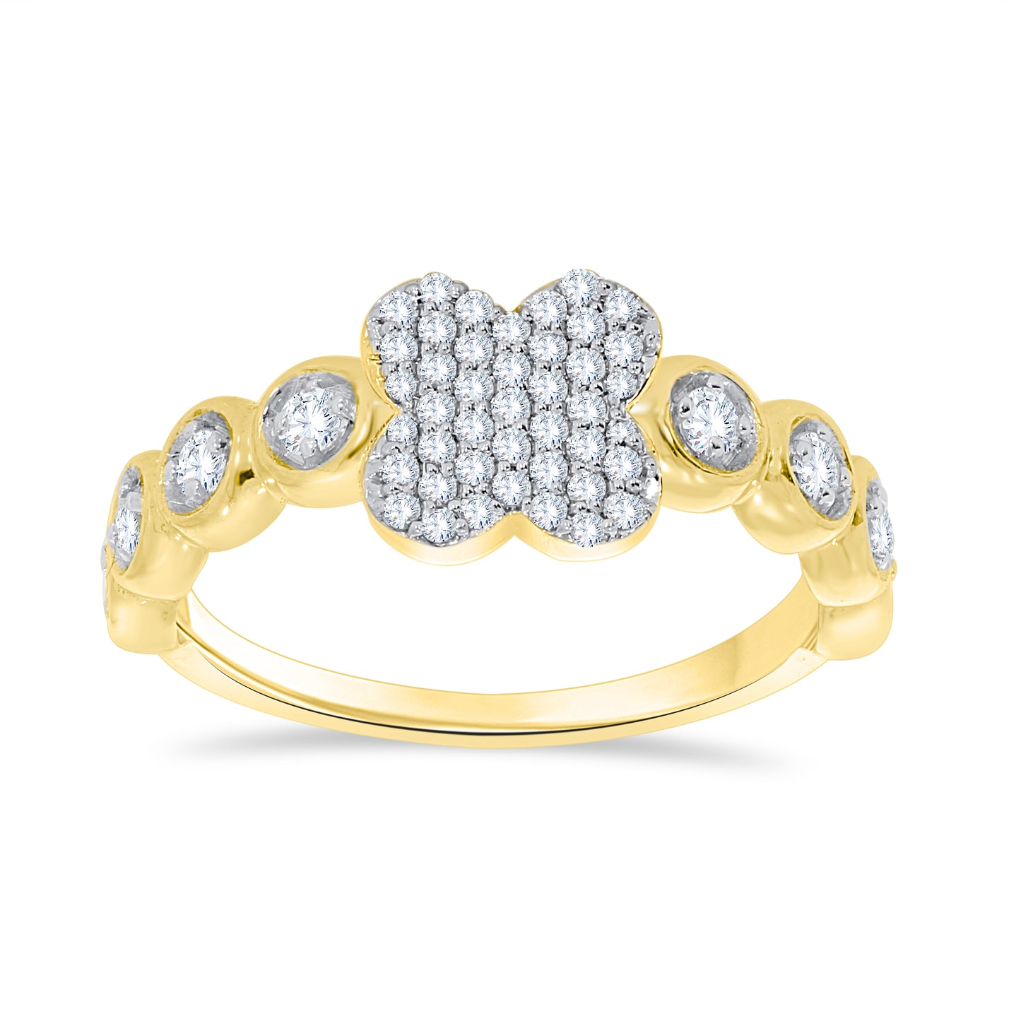 10K Yellow Gold 0.43 Cttw Diamond Ladies Ring