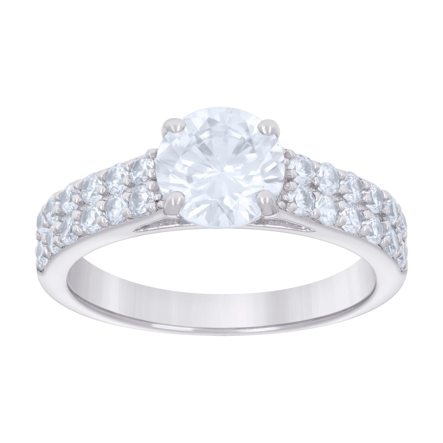Sterling Silver Womens 2.70ct Moissanite Fashion Bridal Anniversary Wedding Engagement Band Ring