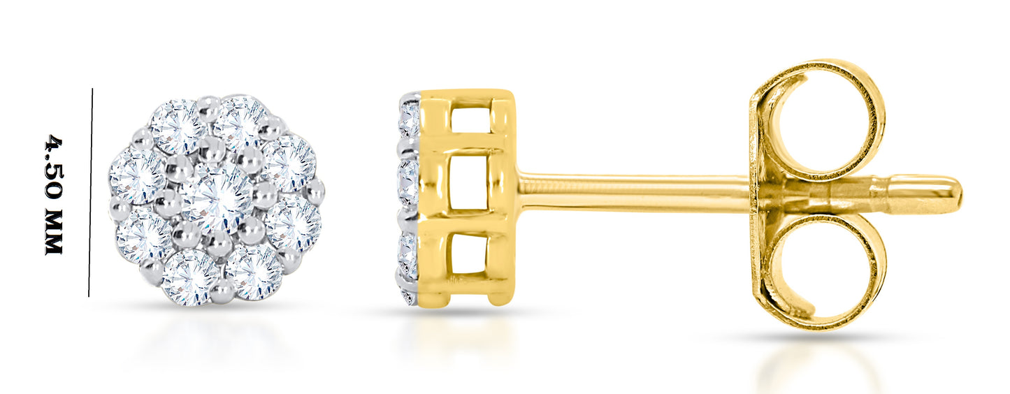 10K Yellow Gold 0.16 Cttw Diamond Earring