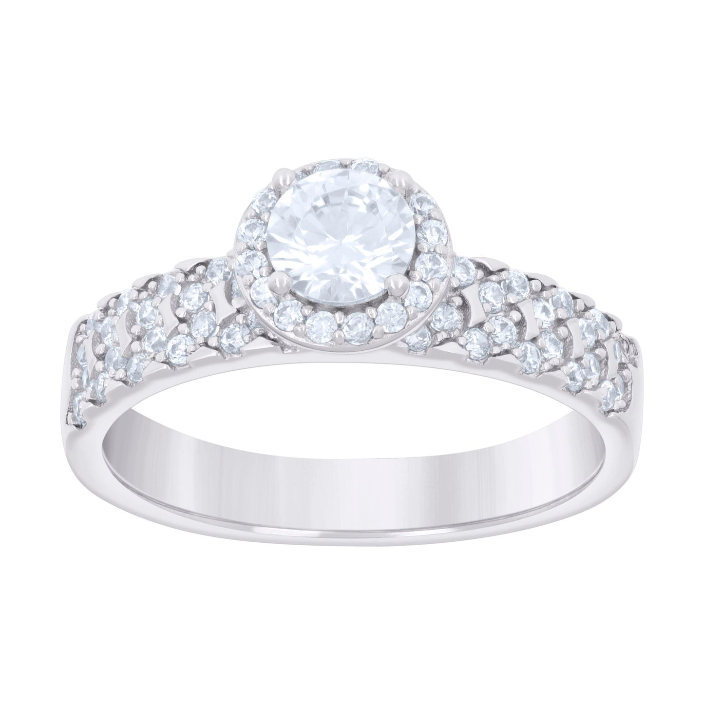 Sterling Silver Womens 0.75ct Moissanite Fashion Bridal Anniversary Wedding Engagement Band Ring