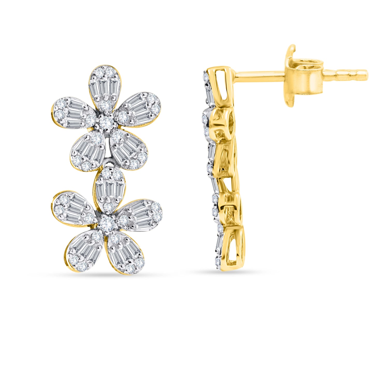10K Yellow Gold 0.72 Cttw Diamond Earring