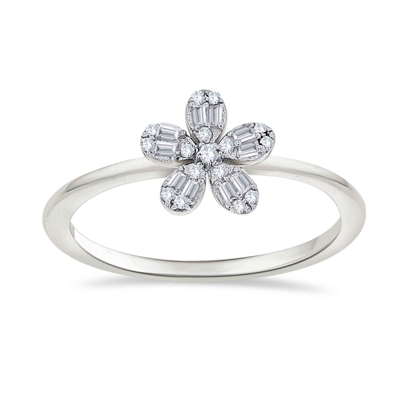 10K White Gold 0.09 Cttw Diamond Ladies Ring