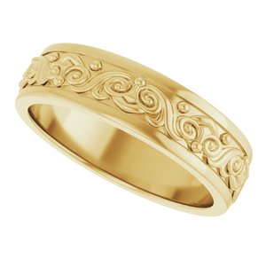 14K Yellow Or White Or Rose Gold Sculptural Flat Band