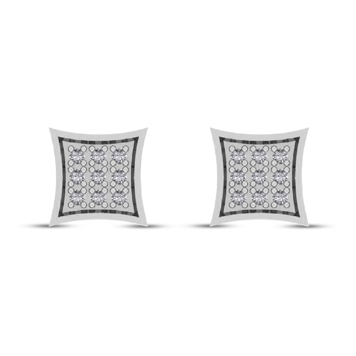 10K White Gold 0.05 Cttw Diamond "Kite" Earring
