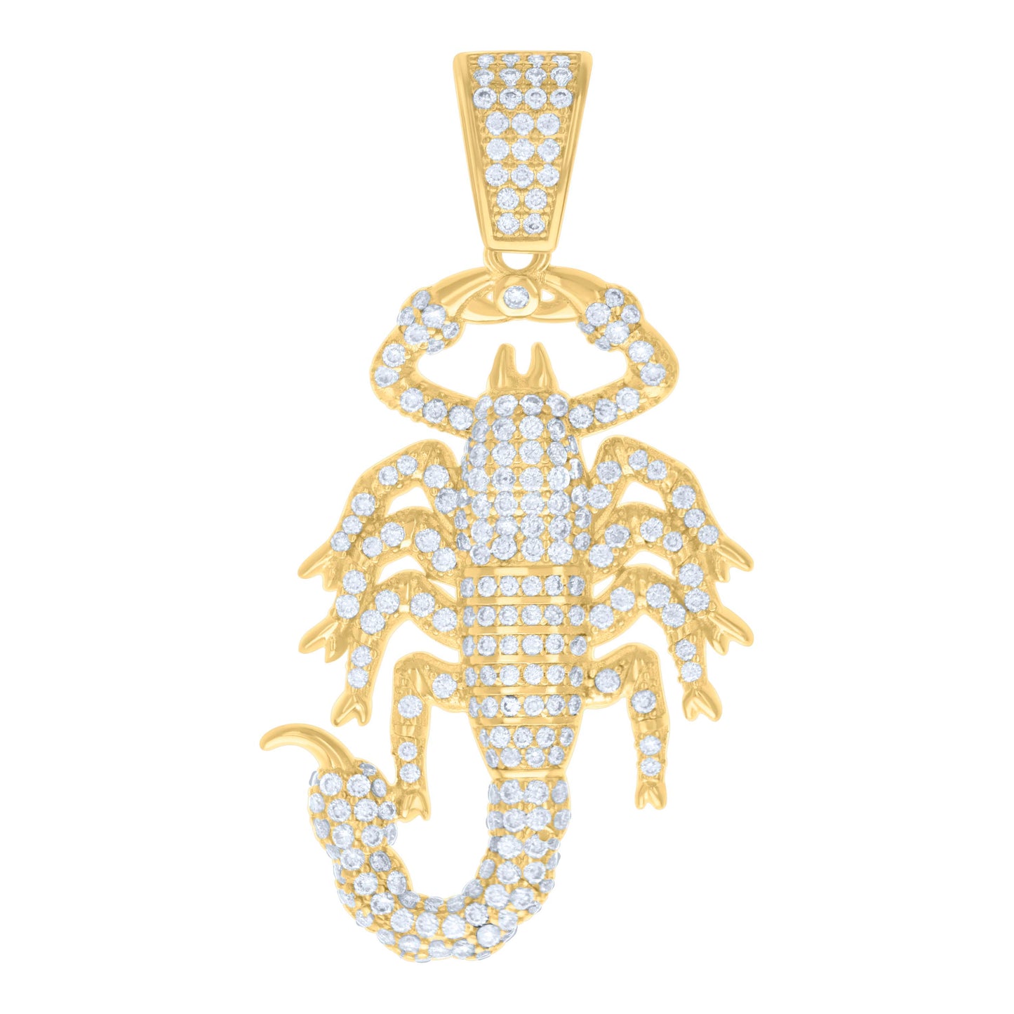 Sterling Silver Mens 1.85ct Moissanite Scorpio Zodiac Sign/Wildlife Charm Pendant