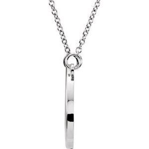 14K White Gold 15.3 X 12 Mm 16 1/2 In Polished Teardrop Necklace