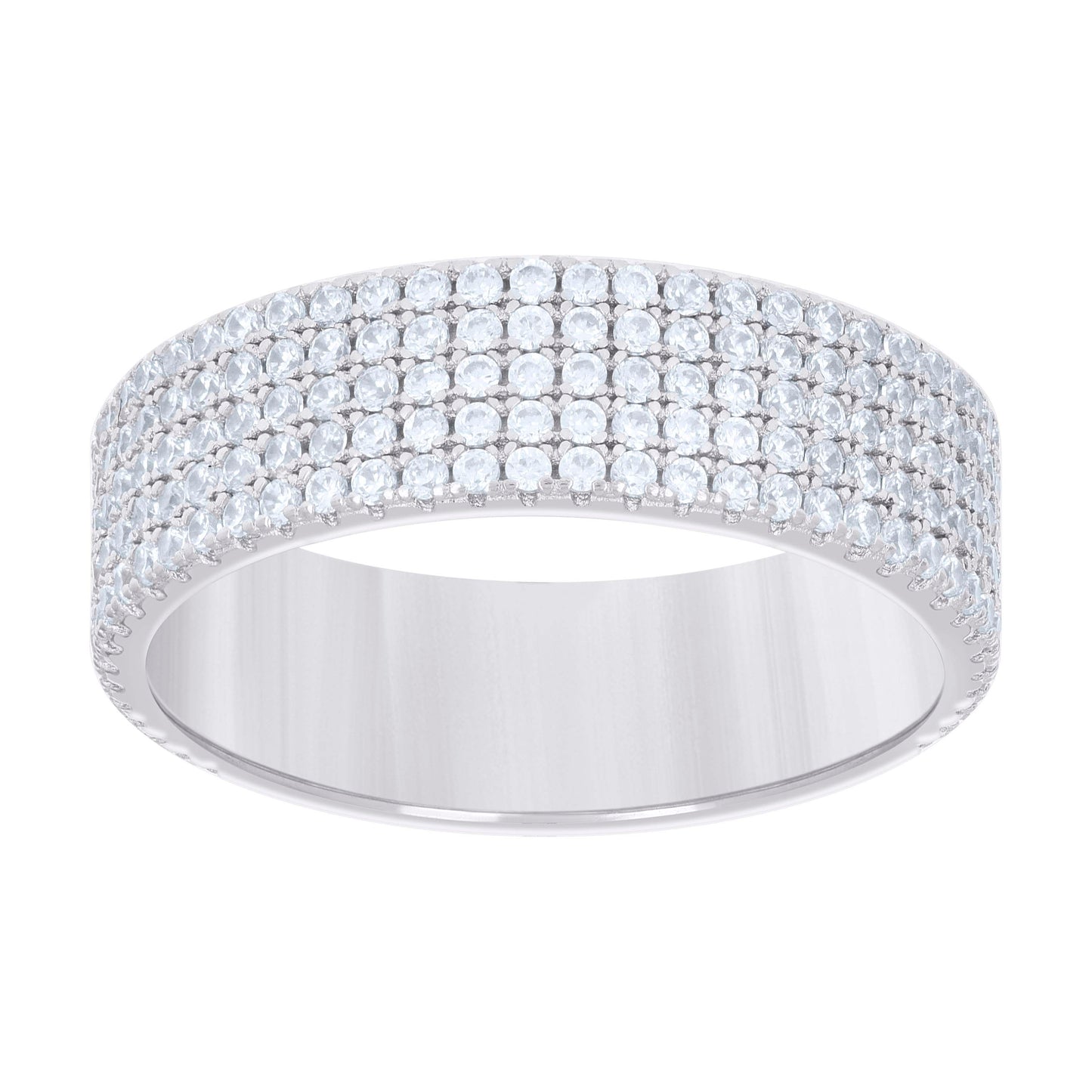 Sterling Silver Men's Moissanite Fashion Bridal Anniversary Engagement Wedding Band Ring